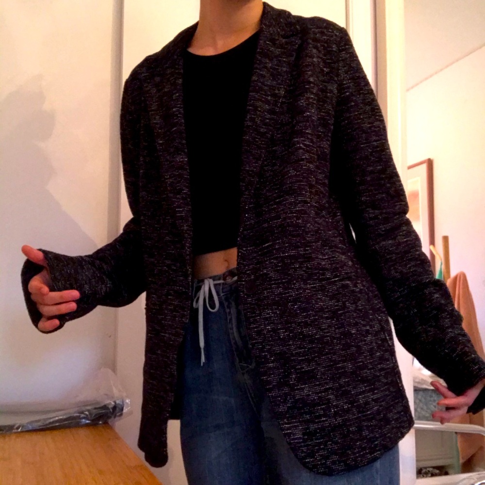Salt and pepper blazer from “Banana Republic”